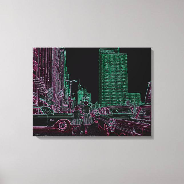 Mutter Tochter Shopping Michigan Ave Chicago 1961 Leinwanddruck (Vorderseite)