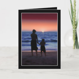 Mutter & Tochter Spaziergang am Strand Karte