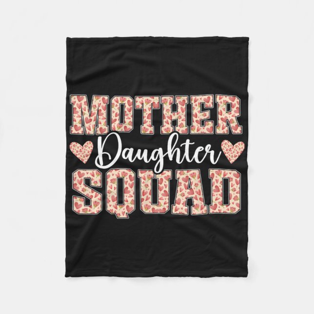 Mutter Tochter Squad Mama passt Mutter Tochter Fleecedecke (Vorderseite)