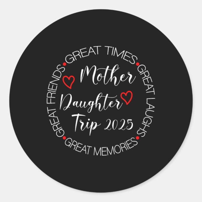 Mutter Tochter Trip 2025 Familienurlaub Mama Matc Runder Aufkleber (Vorderseite)