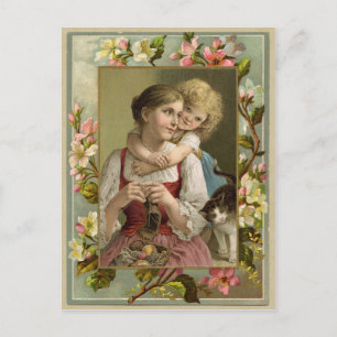 Mutter & Tochter Vintage-Reproduktions-Postkarte Postkarte