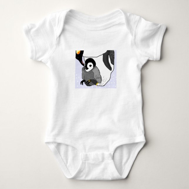 Mutter-u. Baby-Pinguin Baby Strampler (Vorderseite)