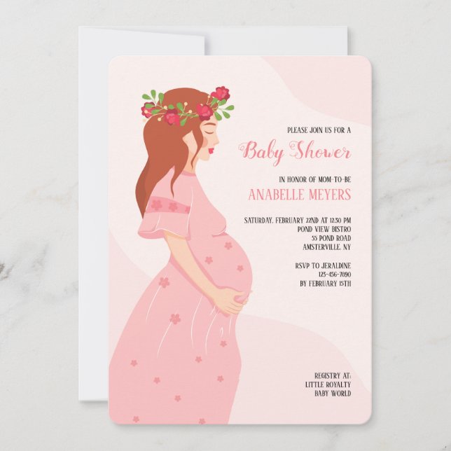 Mutter, um Baby Shower Einladungen zu sein (Vorderseite)