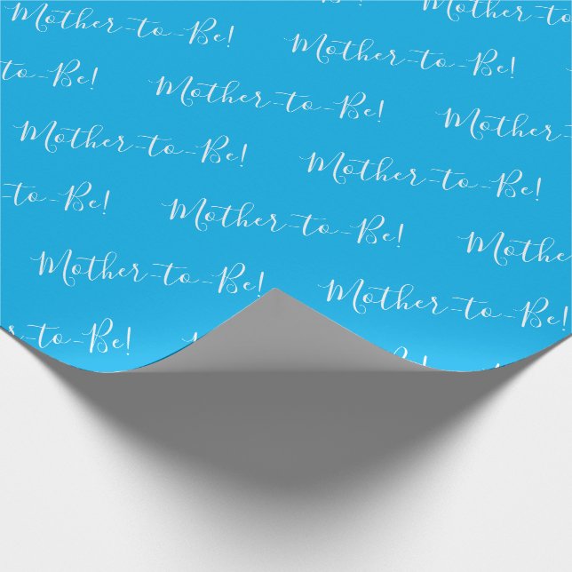 Mutter, um Script Blue Baby Dusche zu sein Geschenkpapier (Ecke)