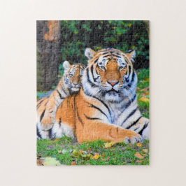 Mutter und Baby Animal Tiger Fototier Puzzle