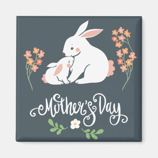 Mutter und Baby Bunny Mother's Day Magnet