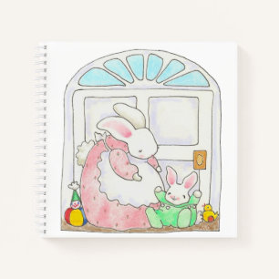 Mutter und Baby Bunny Spirituosen Notebook Notizbuch