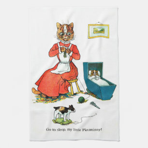 Mutter und Baby Cat, Louis Wain Geschirrtuch