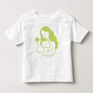 Mutter und Baby, die im Grün Brust-füttern Kleinkind T-shirt