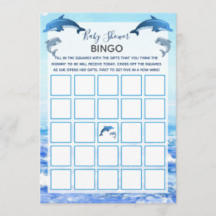Mutter und Baby Dolphin Ocean Baby Dusche Bingo Einladung