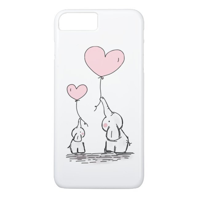 Mutter und Baby-Elefant mit Ballons Case-Mate iPhone Hülle (Rückseite)