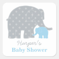 Mutter und Baby Elephant Boy Dusche Blau und Grau