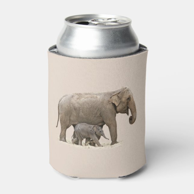 Mutter und Baby Elephant Dosenkühler (Kanne Vorderseite)