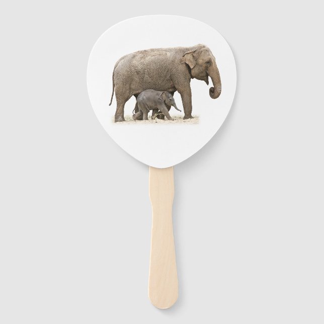 Mutter und Baby Elephant Fächer (Vorderseite)