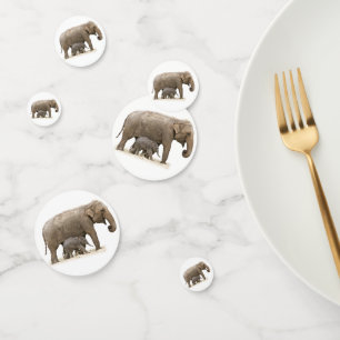 Mutter und Baby Elephant Konfetti
