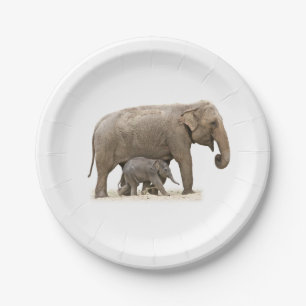 Mutter und Baby Elephant Pappteller