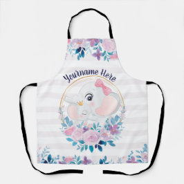 Mutter und Baby Elephant Pink Blush Blume Kranz Schürze