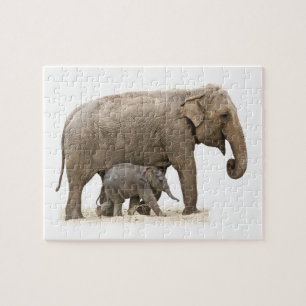 Mutter und Baby Elephant Puzzle