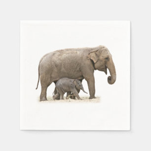 Mutter und Baby Elephant Serviette