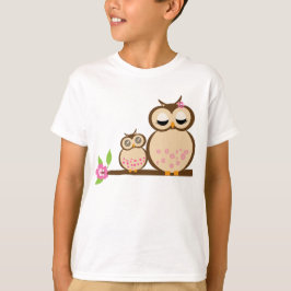 Mutter-und Baby-Eule T-Shirt
