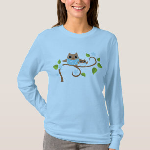 Mutter-und Baby-Eulen T-Shirt
