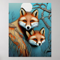 Mutter und Baby Fox