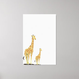 Mutter und Baby-Giraffe – Eine zarte Bindung Leinwanddruck