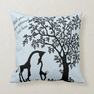 Mutter und Baby Giraffe Silhouette Akzent Kissen