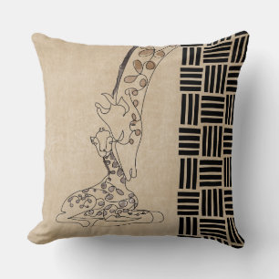 Mutter und Baby Giraffe Stilvoll modern Kissen