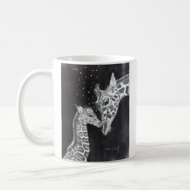 Mutter-und Baby-Giraffen-Tasse Tasse (Links)