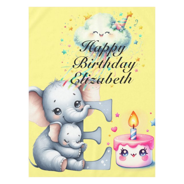 Mutter und Baby glücklich Geburtstag Tischdecke (Vorderseite)
