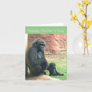 Mutter und Baby Gorilla Muttertagskarte Karte