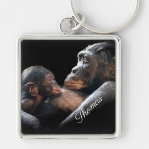 Mutter-und Baby-Gorilla Schlüsselanhänger