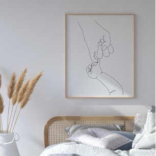 Mutter und Baby Hand Print Poster