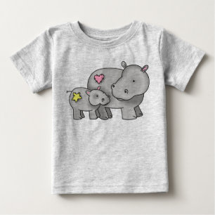Mutter und Baby Hippo T-shirt