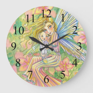 Mütter und Baby Kinderzimmer Art Clock Große Wanduhr