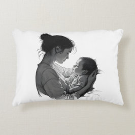 Mutter-und-Baby-Kunstwerk Dekokissen