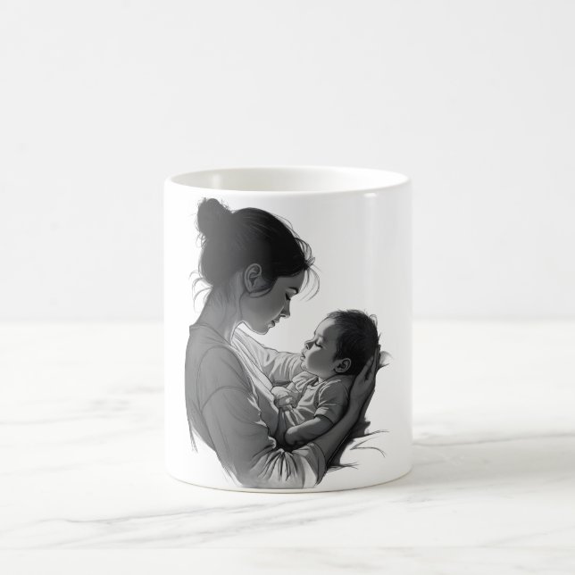 Mutter-und-Baby-Kunstwerk Kaffeetasse (Mittel)