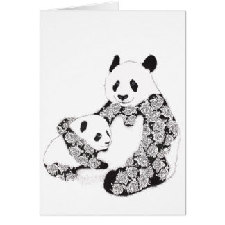 Mutter-und Baby-Panda-Illustration