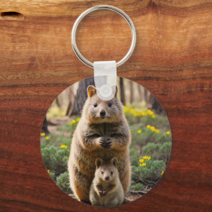 Mutter und Baby Quokka, Keyring Schlüsselanhänger