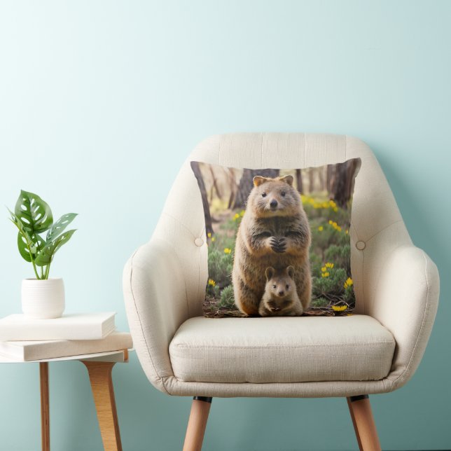 Mutter und Baby Quokka, Kissen (Stuhl )