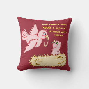 Mutter und Baby Red Bird Kissen