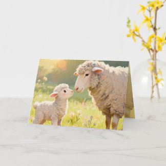 "Mutter und Baby-Schaf" Grußkarte Karte