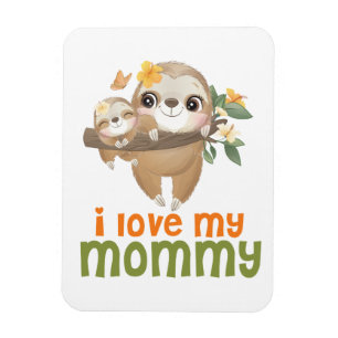 Mutter- und Baby-Slots auf einer Zweig-I-Liebe Magnet