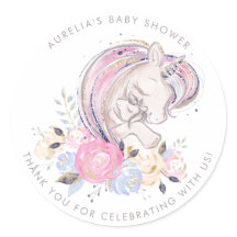 Mutter und Baby Unicorn Kinderdusche Danke