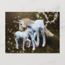 Mutter und Baby Unicorn Postkarte