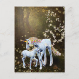 Mutter und Baby Unicorn Postkarte