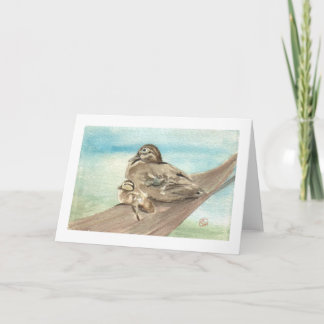 Mutter und Baby Wood Duck Notecard Karte