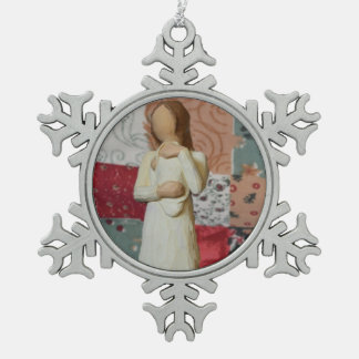 Mutter-und Baby-Zinn-Schneeflocke-Verzierung Schneeflocken Zinn-Ornament