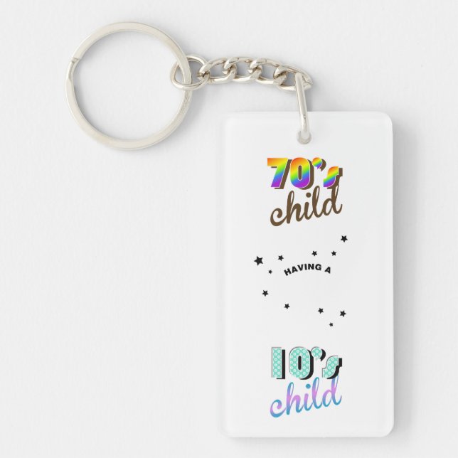 Mutter- und Babydekade der 70er/2010er Jahre Schlüsselanhänger (Vorderseite)